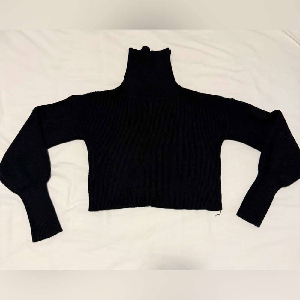 Fashion Nova Classic Black Turtleneck Crop Sweater